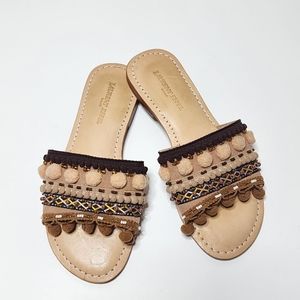 LAURENT EFFEL ST BARTH POM POM SANDALS